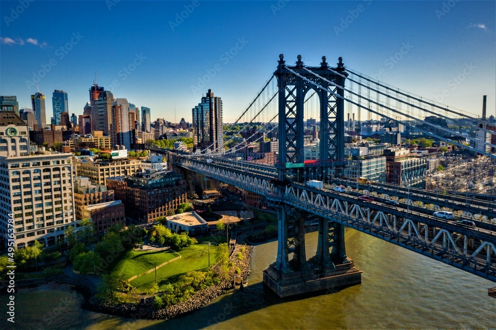 Beautiful Manhattan Bridge  in New York, USA