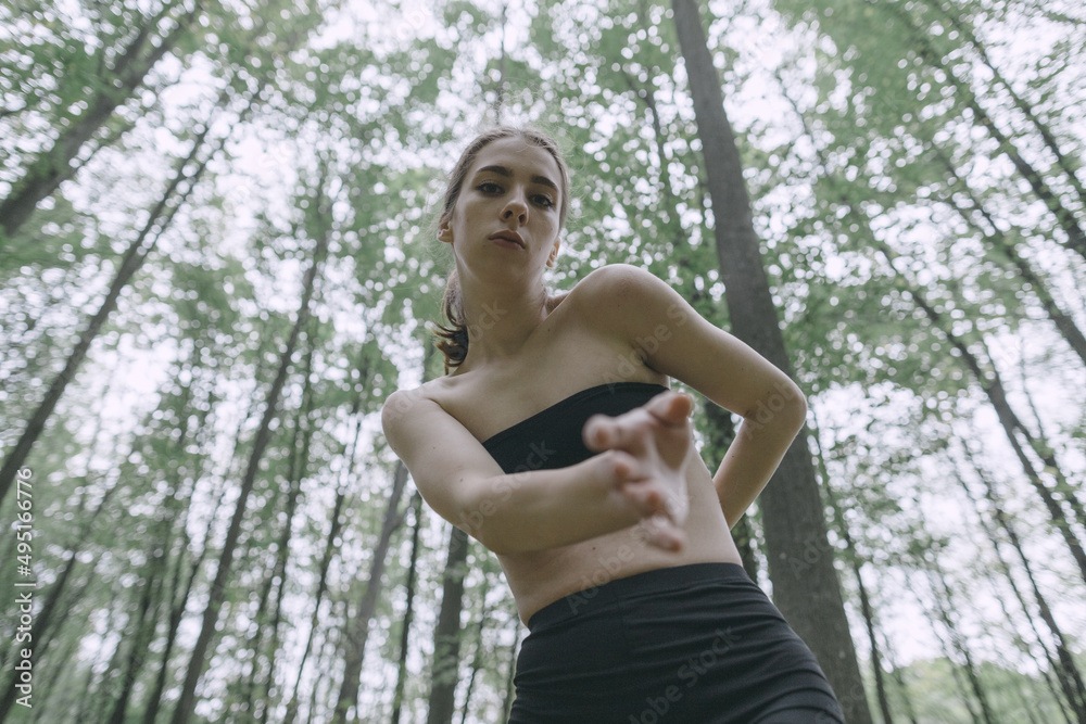 ballet dancer in the forest wear black ballet dancer in the forest wear black