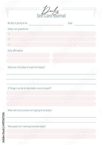 Daily Self Care Journal