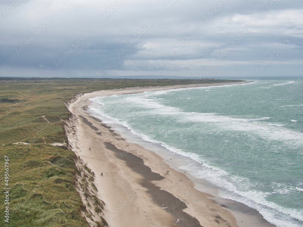 Svinklovene Beach and Rock formations in Vendsyssel, Denmark - North Sea