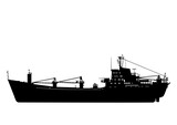 Military ship silhouette. Vector EPS10.