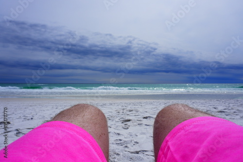legs on the beach