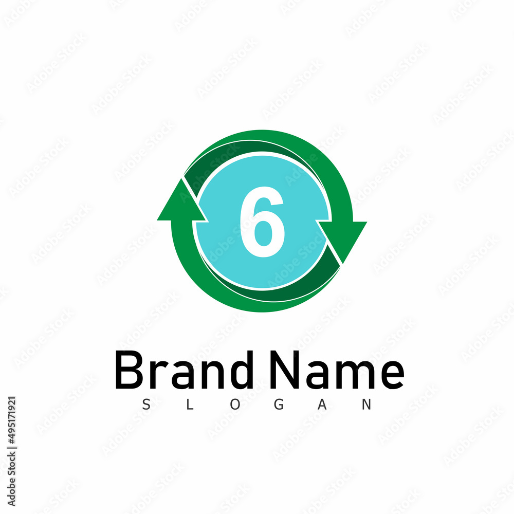 Obraz premium number logo design symbol modern abstract