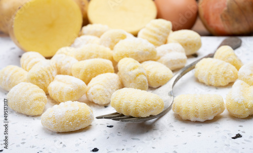 Italian cuisine, homemade gnocchi di patata made from potatoes