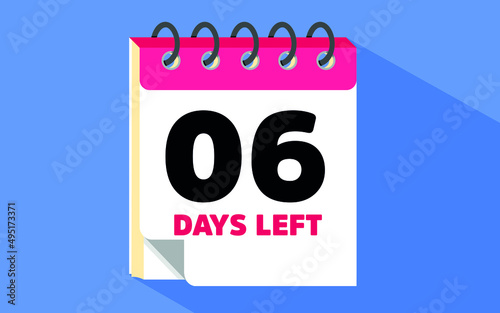 vector calendar sale promotion 6 days left
