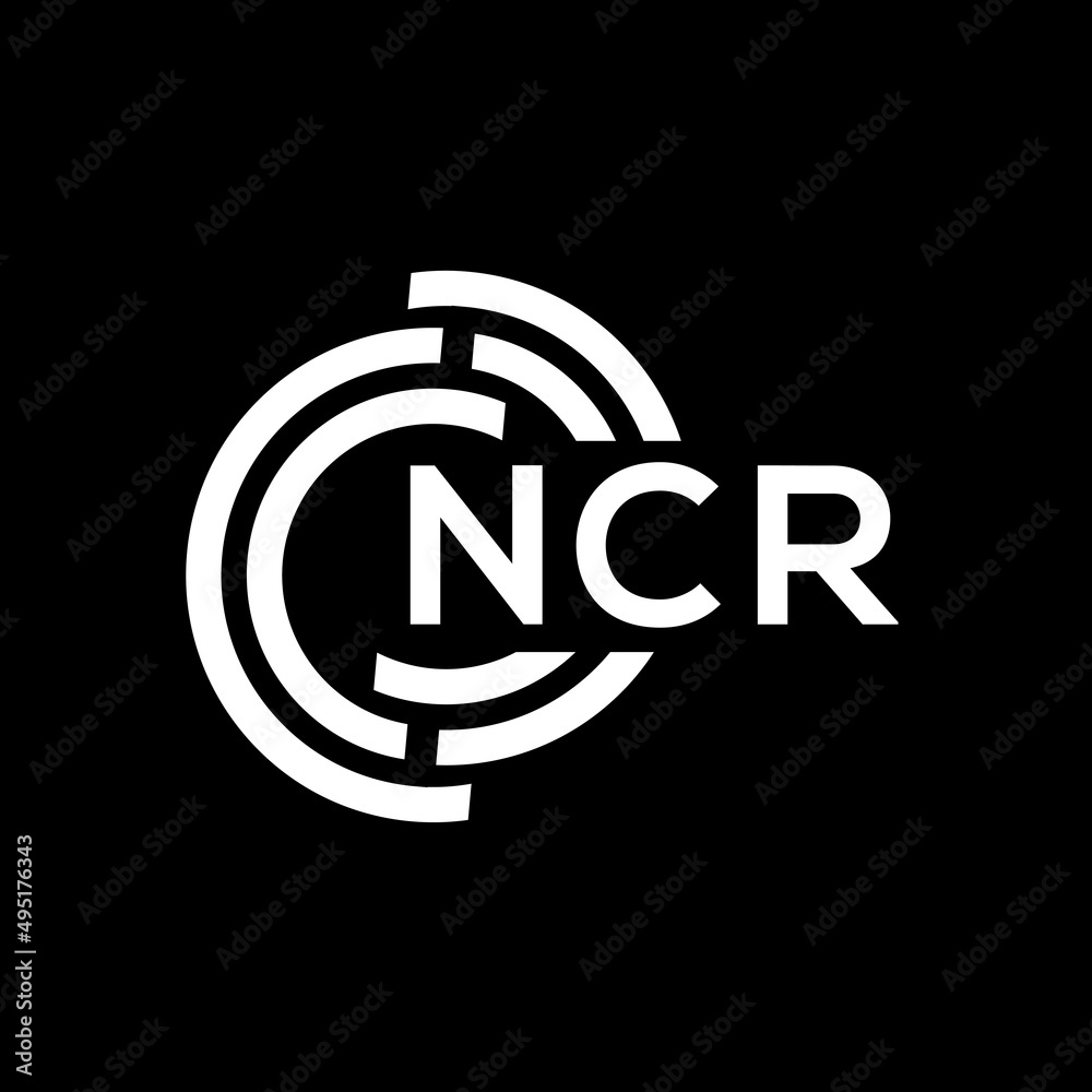 NCR letter logo design on Black background. NCR creative initials letter logo concept. NCR letter design. NCR letter logo design on Black background. NCR creative initials letter logo concept. NCR letter design.