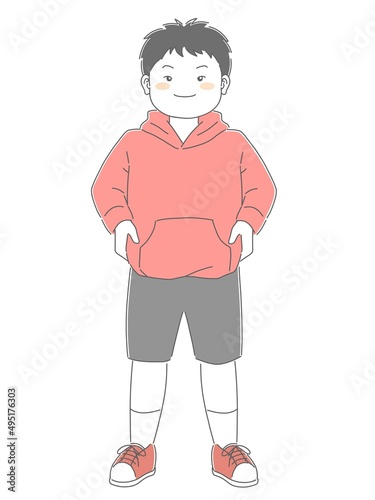 体格のいい男の子のイラスト素材