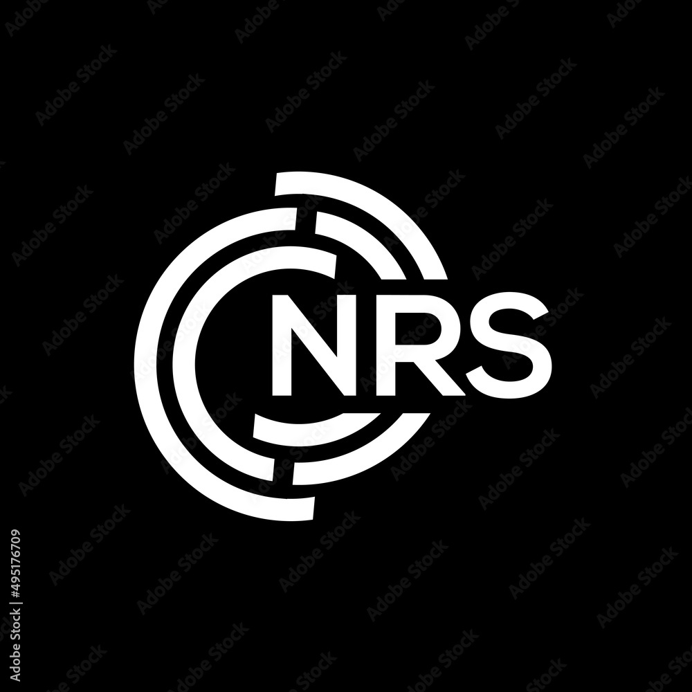 NRS letter logo design on Black background. NRS creative initials letter logo concept. NRS letter design. NRS letter logo design on Black background. NRS creative initials letter logo concept. NRS letter design.