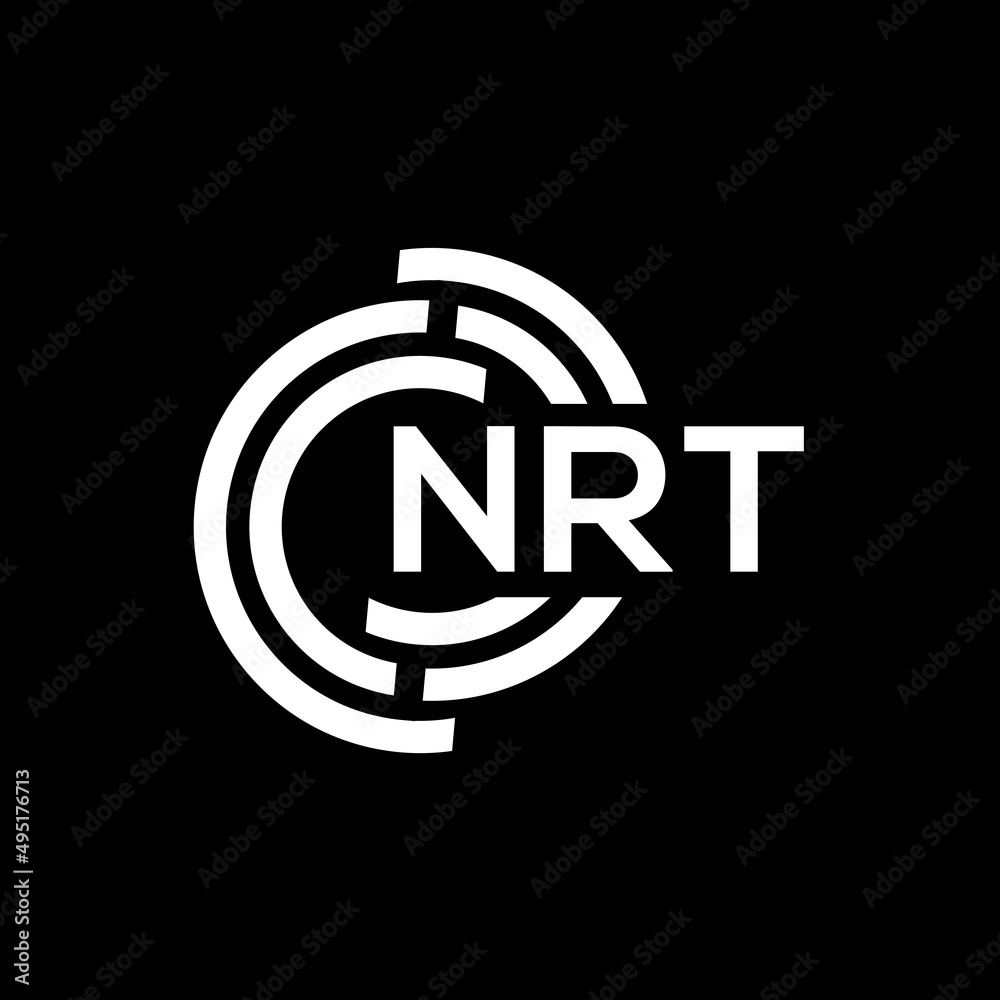 NRT letter logo design on Black background. NRT creative initials letter logo concept. NRT letter design. 