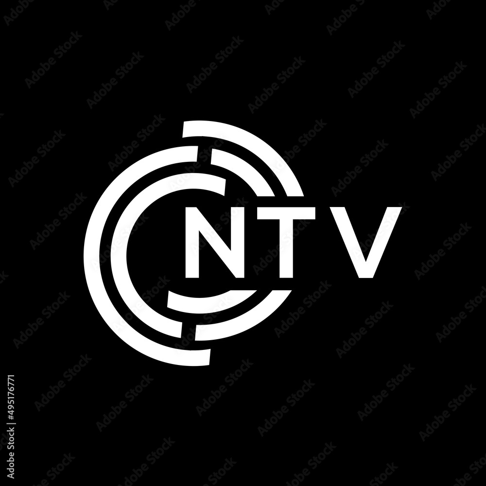 NTV letter logo design on Black background. NTV creative initials letter logo concept. NTV letter design. NTV letter logo design on Black background. NTV creative initials letter logo concept. NTV letter design.