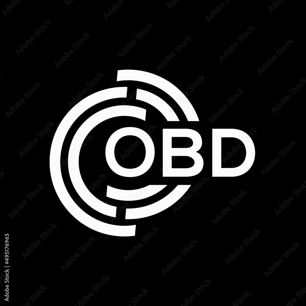 OBD letter logo design on Black background. OBD creative initials letter logo concept. OBD letter design. OBD letter logo design on Black background. OBD creative initials letter logo concept. OBD letter design.