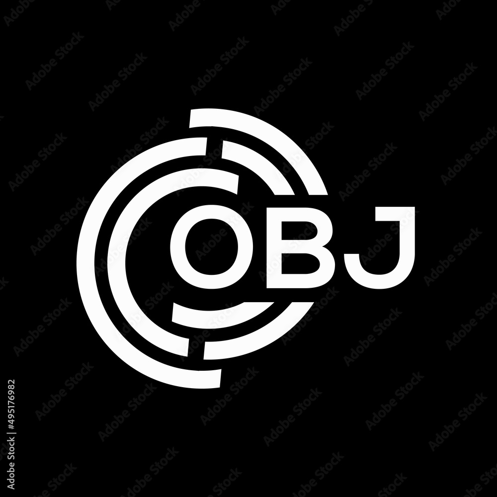 OBJ letter logo design on Black background. OBJ creative initials letter logo concept. OBJ letter design. OBJ letter logo design on Black background. OBJ creative initials letter logo concept. OBJ letter design.