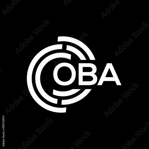 OBA letter logo design on Black background. OBA creative initials letter logo concept. OBA letter design. 