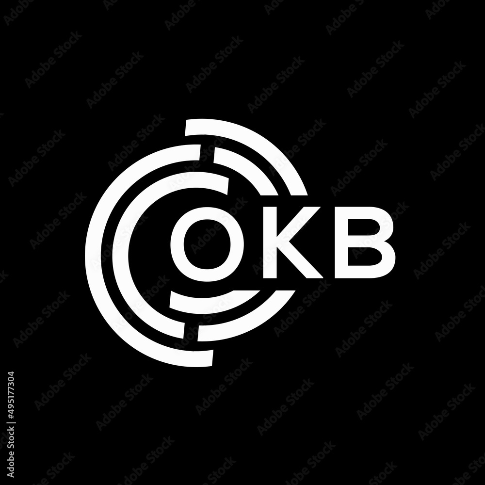 OKB letter logo design. OKB monogram initials letter logo concept. OKB letter design in black background.