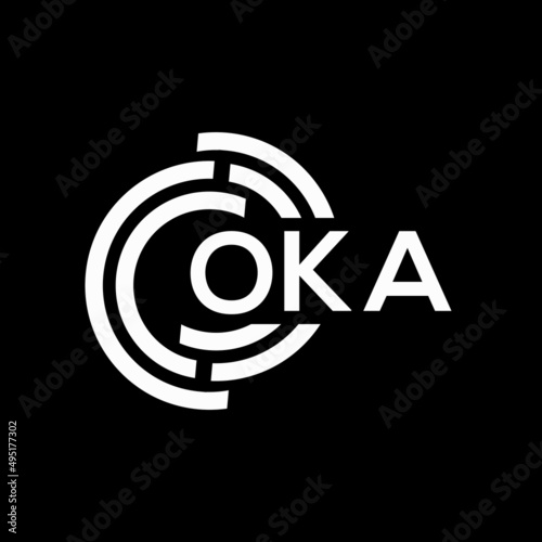 OKA letter logo design. OKA monogram initials letter logo concept. OKA letter design in black background.