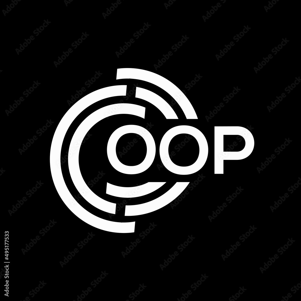 OOP letter logo design on Black background. OOP creative initials letter logo concept. OOP letter design. OOP letter logo design on Black background. OOP creative initials letter logo concept. OOP letter design.
