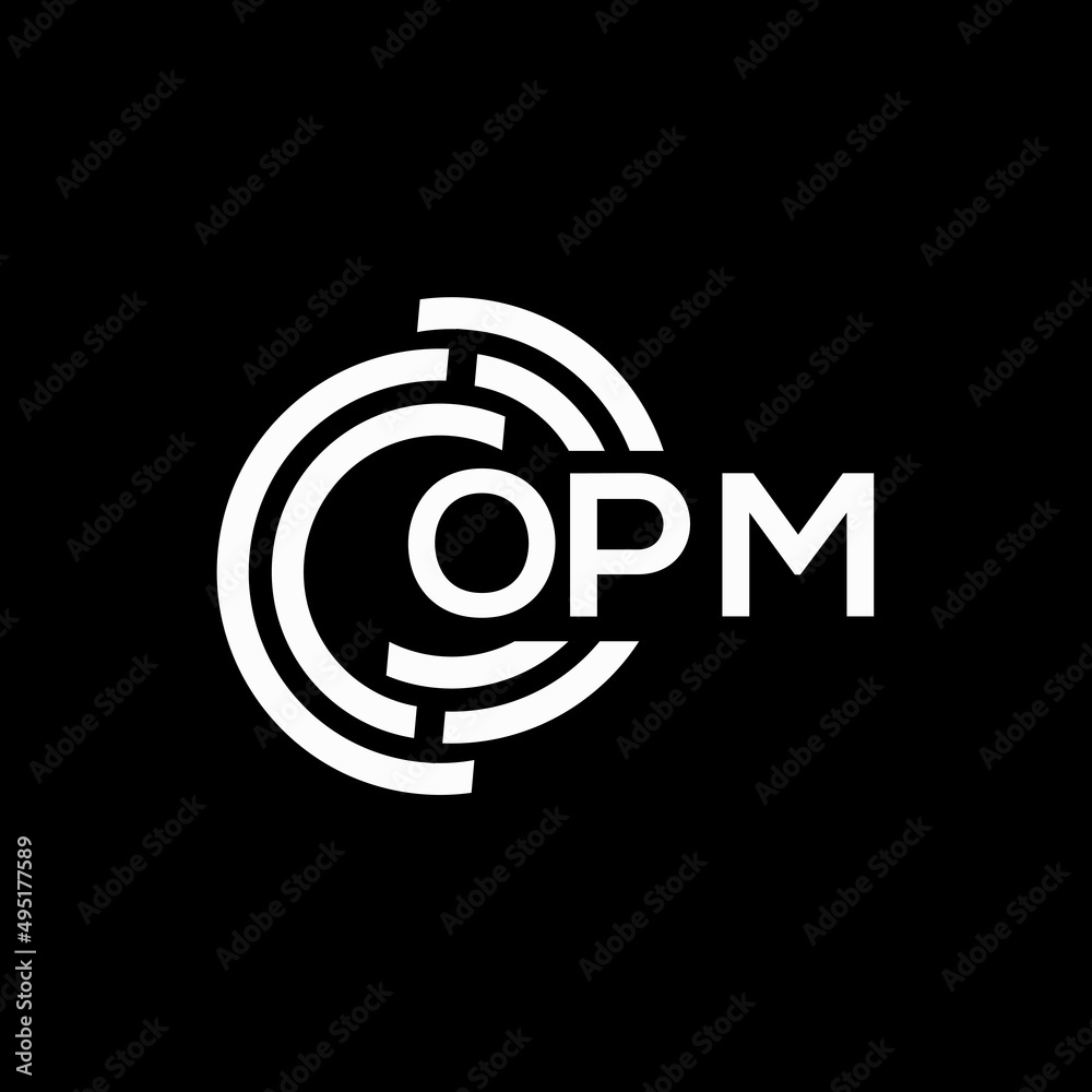 OPM letter logo design on Black background. OPM creative initials letter logo concept. OPM letter design. OPM letter logo design on Black background. OPM creative initials letter logo concept. OPM letter design.