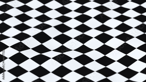 Waving checker board floor texture background