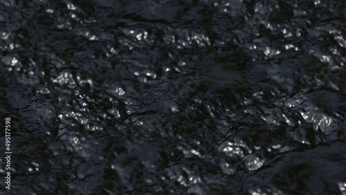 Boiling black wastewater background 3d rendering