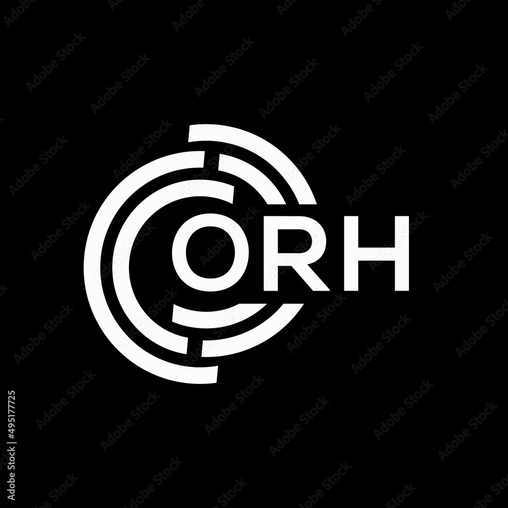 ORH letter logo design on Black background. ORH creative initials letter logo concept. ORH letter design. ORH letter logo design on Black background. ORH creative initials letter logo concept. ORH letter design.