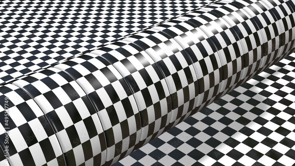 Fototapeta premium checker pattern roller background 3d rendering