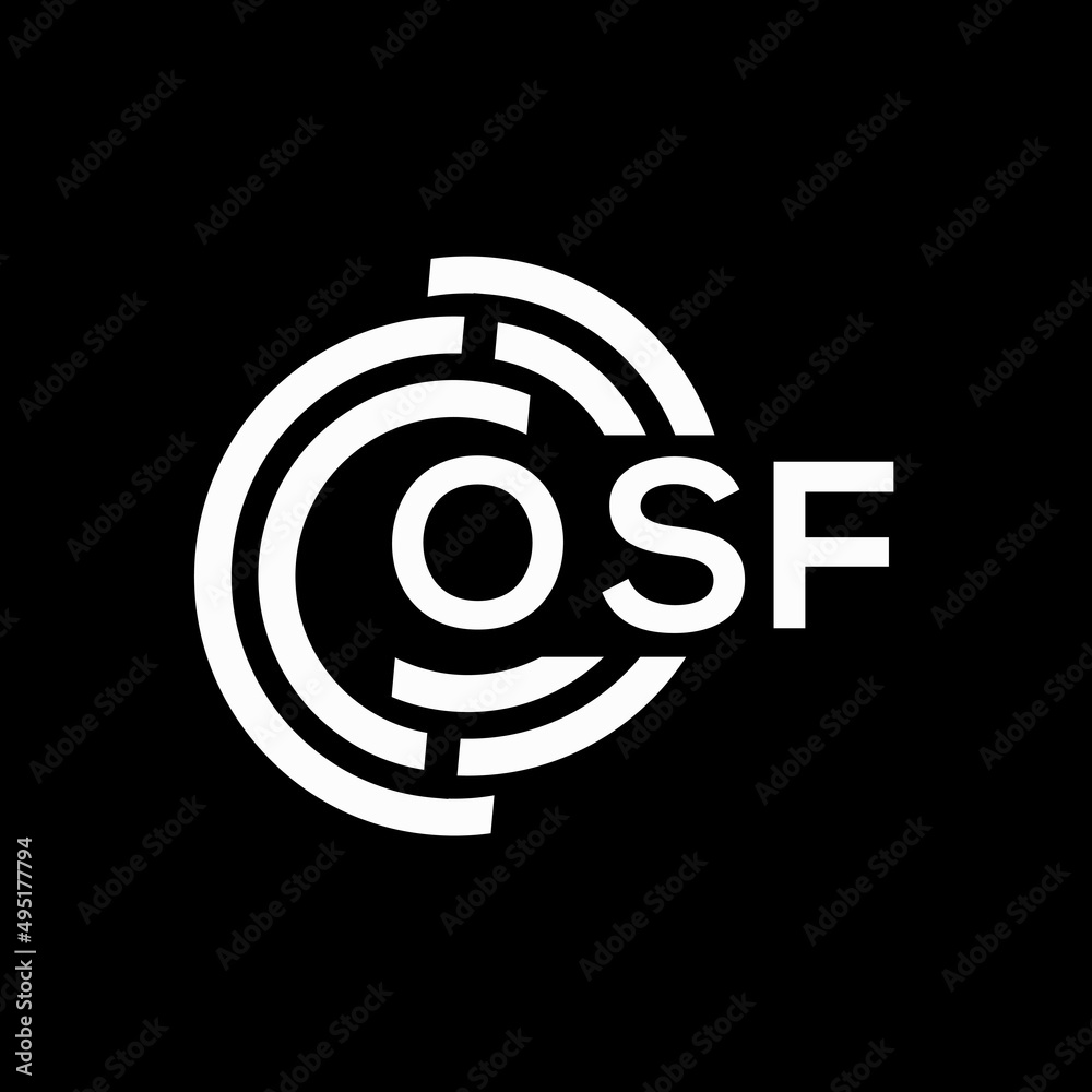 OSF letter logo design on Black background. OSF creative initials letter logo concept. OSF letter design. OSF letter logo design on Black background. OSF creative initials letter logo concept. OSF letter design.