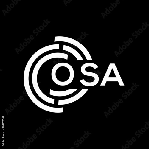 OSA letter logo design on Black background. OSA creative initials letter logo concept. OSA letter design. 