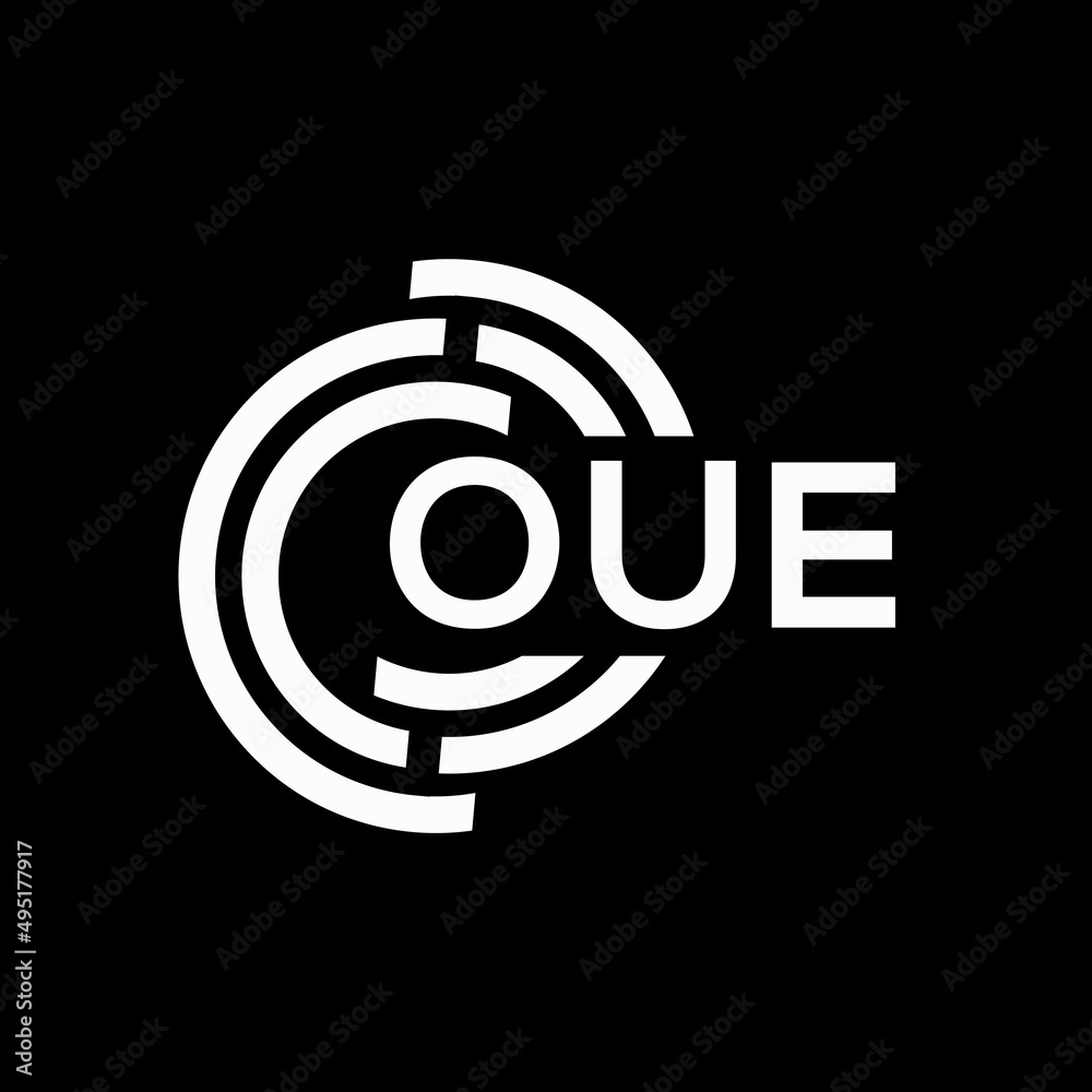 OUE letter logo design. OUE monogram initials letter logo concept. OUE letter design in black background. OUE letter logo design. OUE monogram initials letter logo concept. OUE letter design in black background.