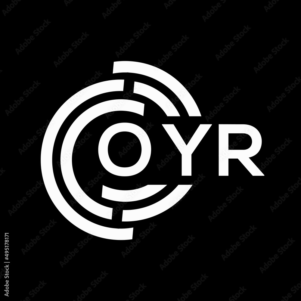 OYR letter logo design. OYR monogram initials letter logo concept. OYR letter design in black background. OYR letter logo design. OYR monogram initials letter logo concept. OYR letter design in black background.