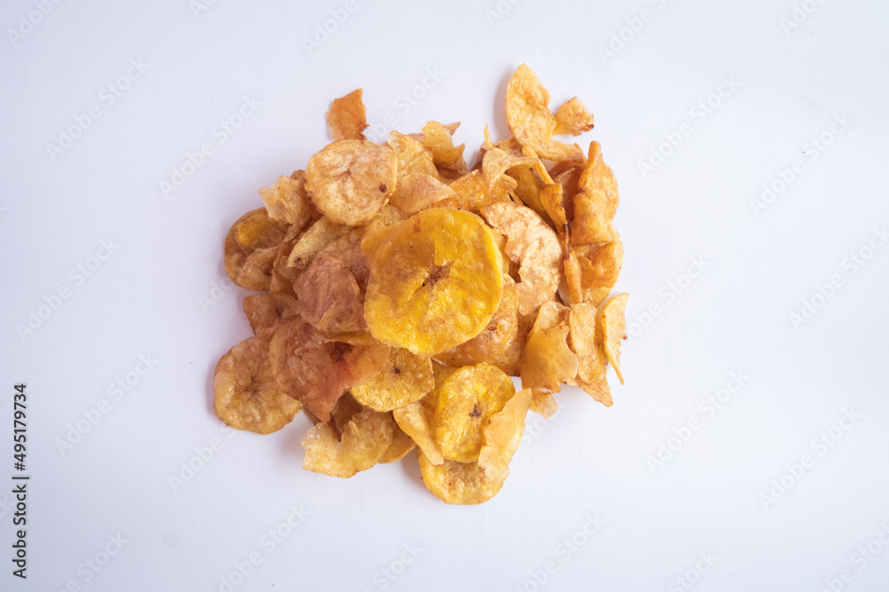 a typical Indonesian snack made from thinly sliced bananas and made into chips with a mixture of caramel sugar a typical Indonesian snack made from thinly sliced bananas and made into chips with a mixture of caramel sugar