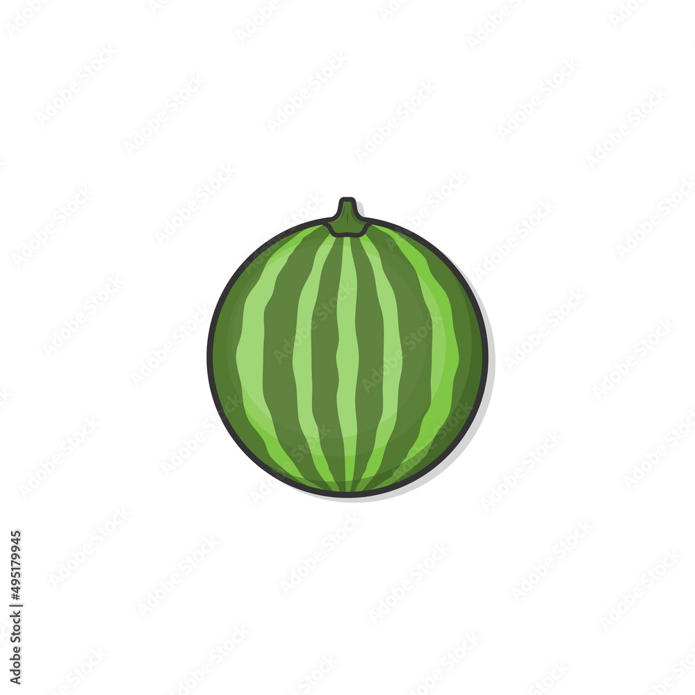 Cartoon icon of watermelon vector illustration Cartoon icon of watermelon vector illustration