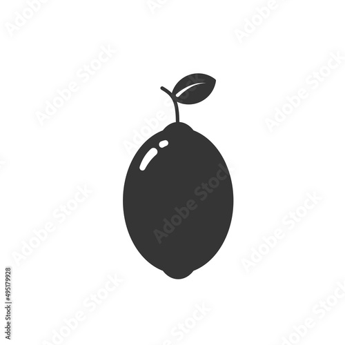 Silhouette icon of lime vector illustration
