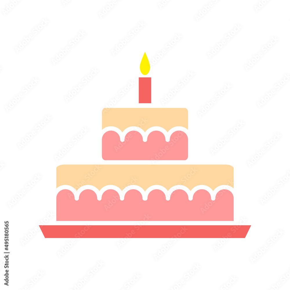 Birth Cake Icon Vector Design Template. Birth Cake Icon Vector Design Template.