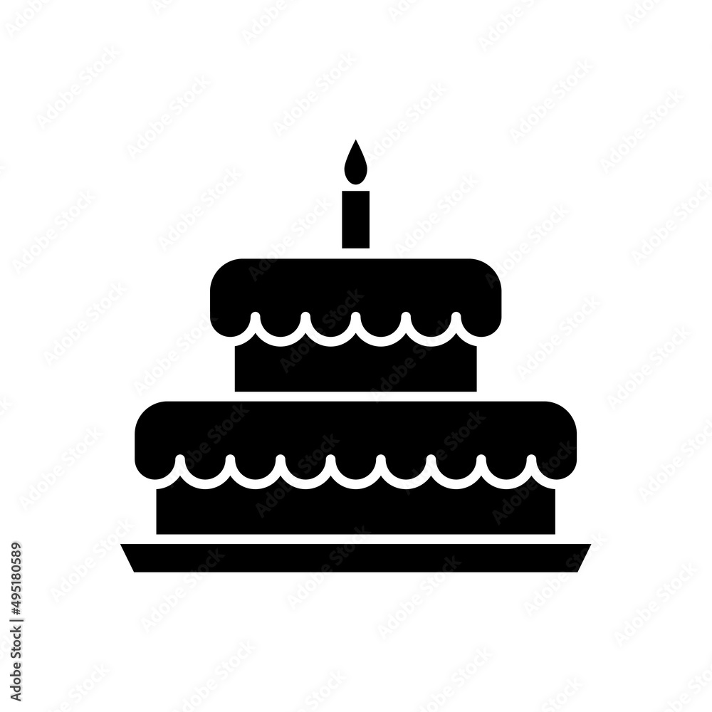Birth Cake Icon Vector Design Template. Birth Cake Icon Vector Design Template.