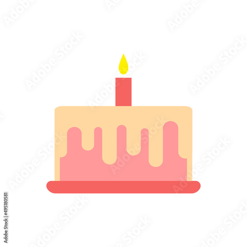 Birth Cake Icon Vector Design Template.