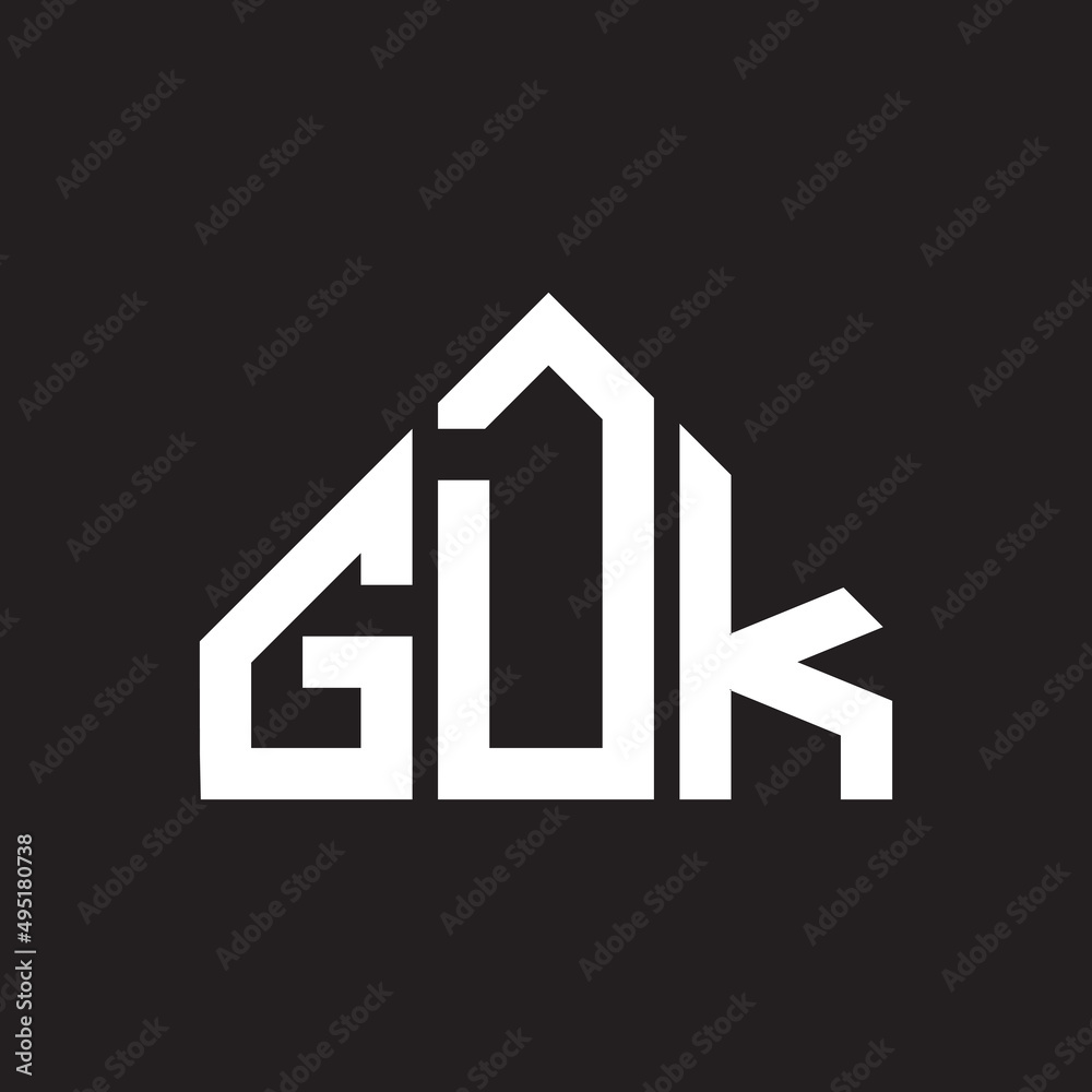 GDK letter logo design on Black background. GDK creative initials letter logo concept. GDK letter design. 