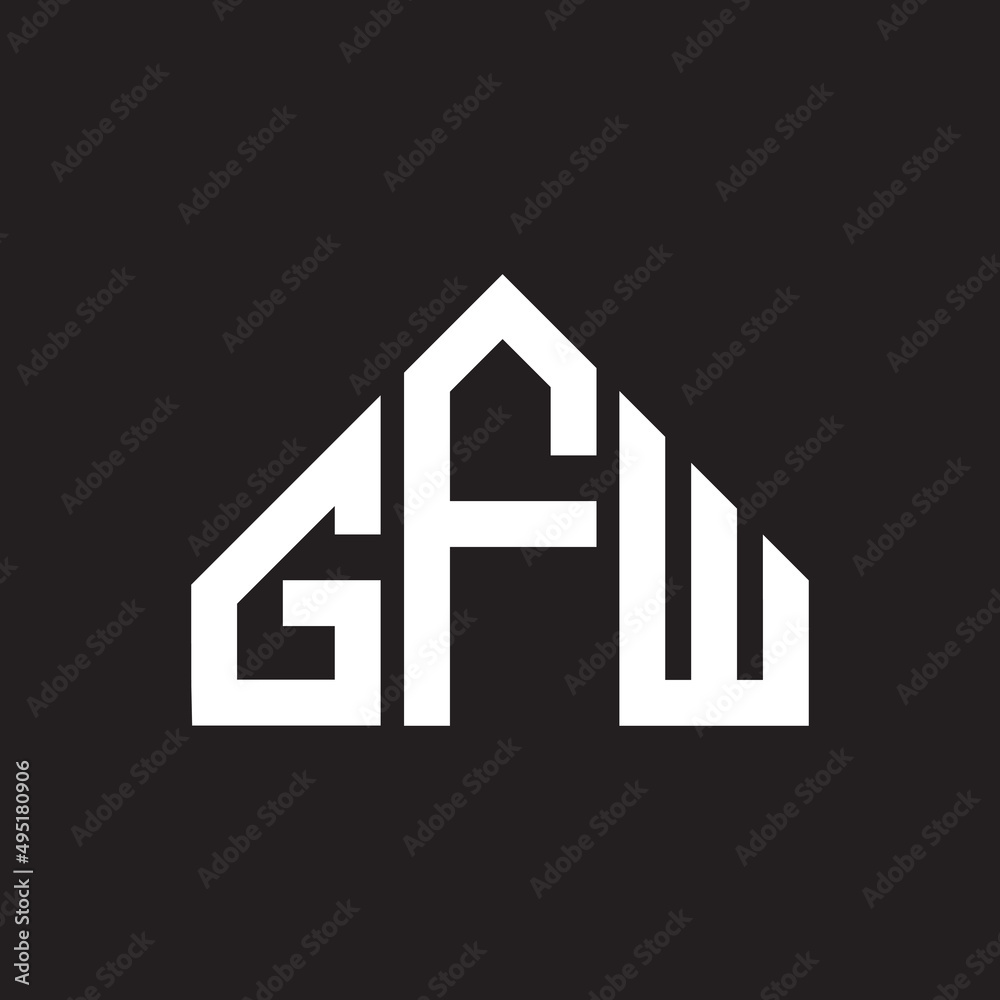 GFW letter logo design on Black background. GFW creative initials letter logo concept. GFW letter design. GFW letter logo design on Black background. GFW creative initials letter logo concept. GFW letter design.