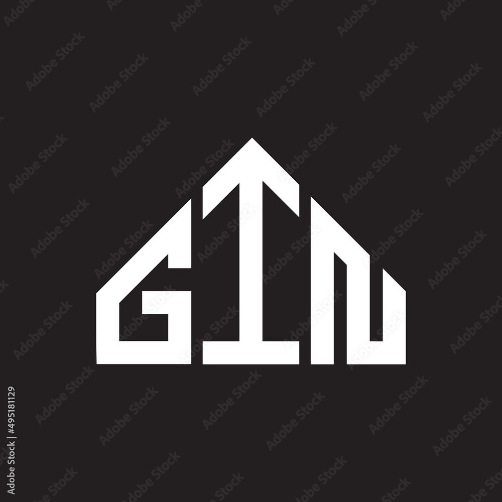 GIN letter logo design on Black background. GIN creative initials letter logo concept. GIN letter design. 