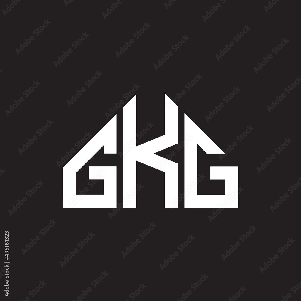 GKG letter logo design on Black background. GKG creative initials letter logo concept. GKG letter design. 