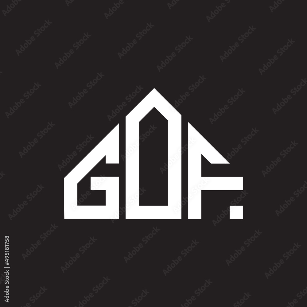 GOF letter logo design on Black background. GOF creative initials letter logo concept. GOF letter design. GOF letter logo design on Black background. GOF creative initials letter logo concept. GOF letter design.