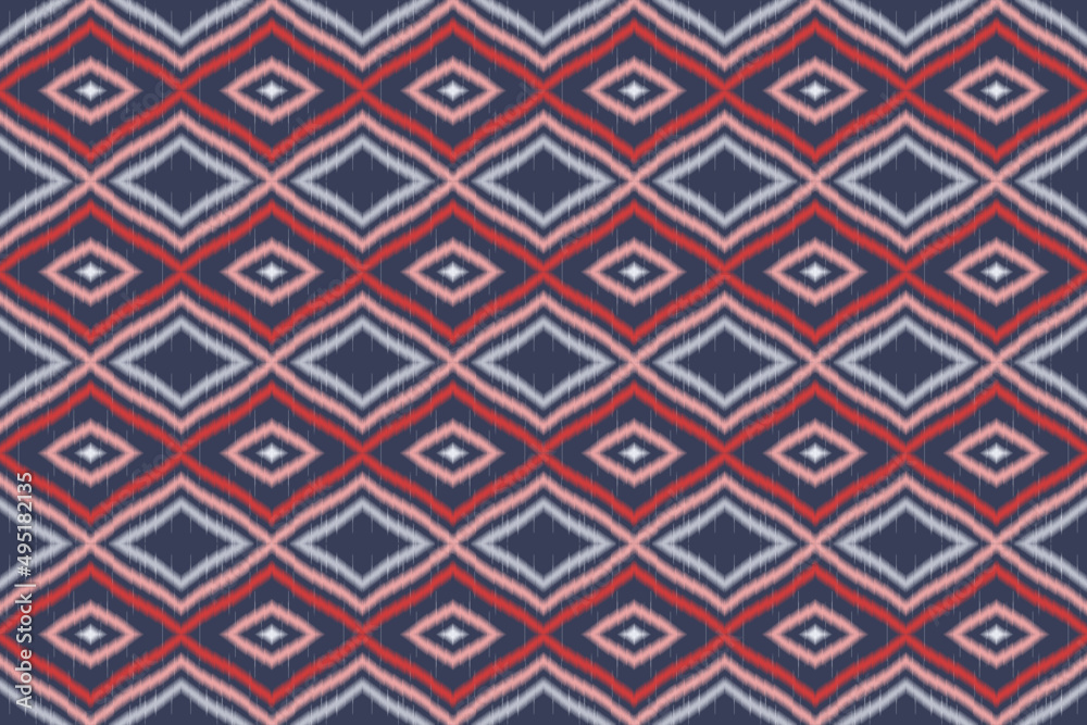 Oriental ethnic geometry ikat seamless pattern original design for background , carpets, scarves, wrapping paper, clothing, jewelry Oriental ethnic geometry ikat seamless pattern original design for background , carpets, scarves, wrapping paper, clothing, jewelry