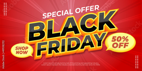 Realistic banner Black friday for promote your business and offer