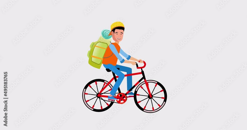 2d aimation of cyclist rising 2d aimation of cyclist rising