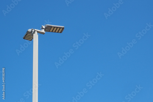 Electric poles for lighting use solar energy. clean energy concept alternative energy solar power
