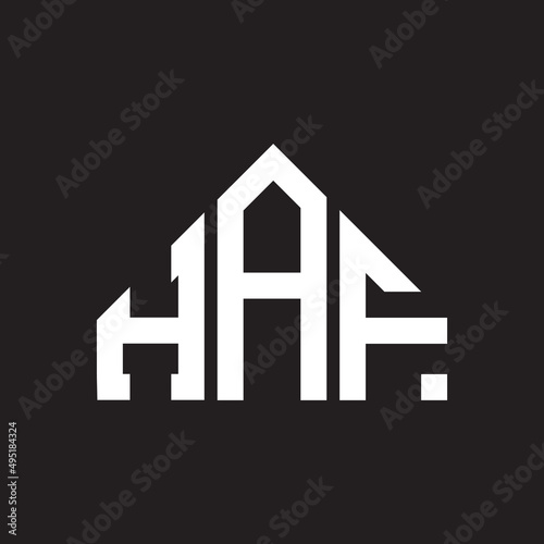 HAF letter logo design on Black background. HAF creative initials letter logo concept. HAF letter design. 
