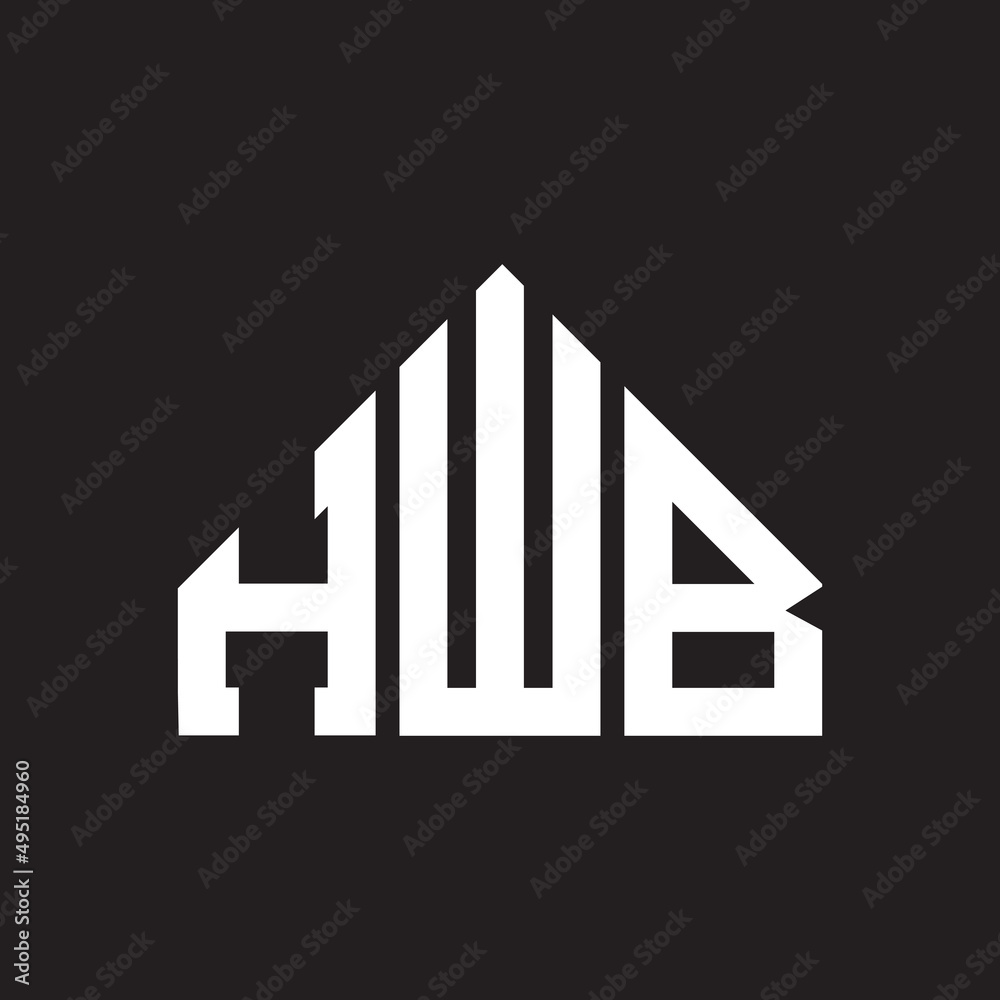 HWB letter logo design on black background. HWB  creative initials letter logo concept. HWB letter design.