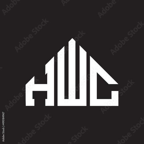 HWC letter logo design on black background. HWC  creative initials letter logo concept. HWC letter design.