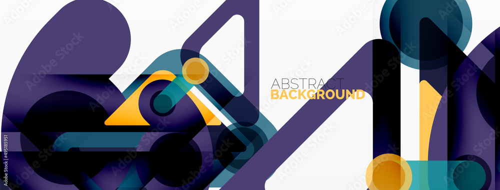 Geometric primitives. Lines, circles abstract background Geometric primitives. Lines, circles abstract background