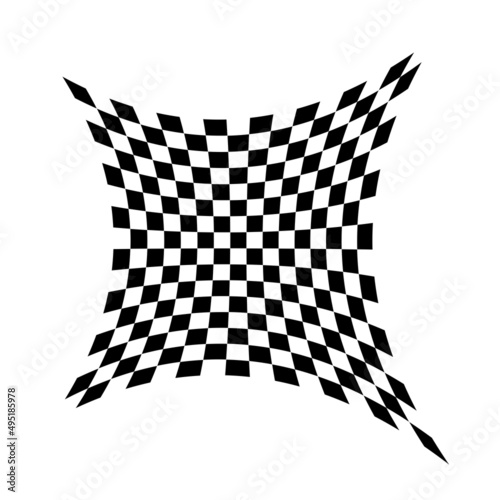 Checkered, squared pattern element. Race, racing, finishing line flag. Chessboard, checkerboard shape vector