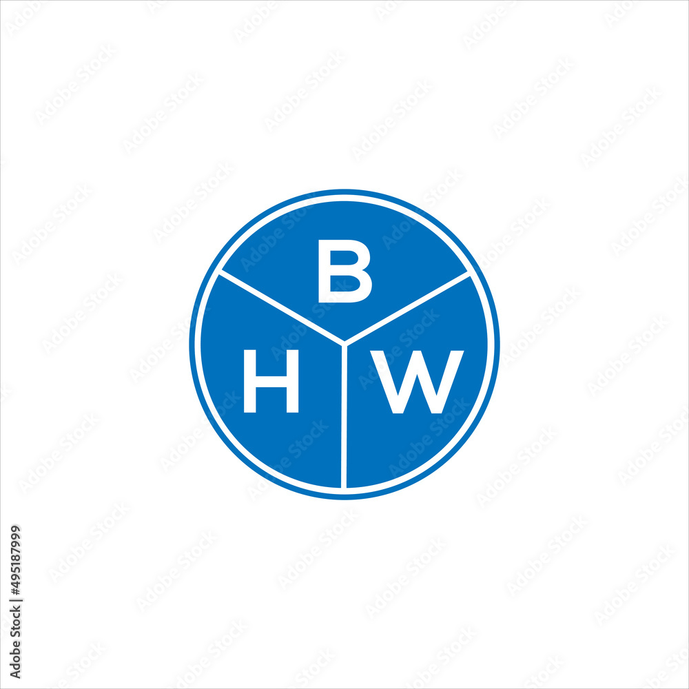 BHW letter logo design on White background.  BHW creative initials letter logo concept.  BHW letter design. 